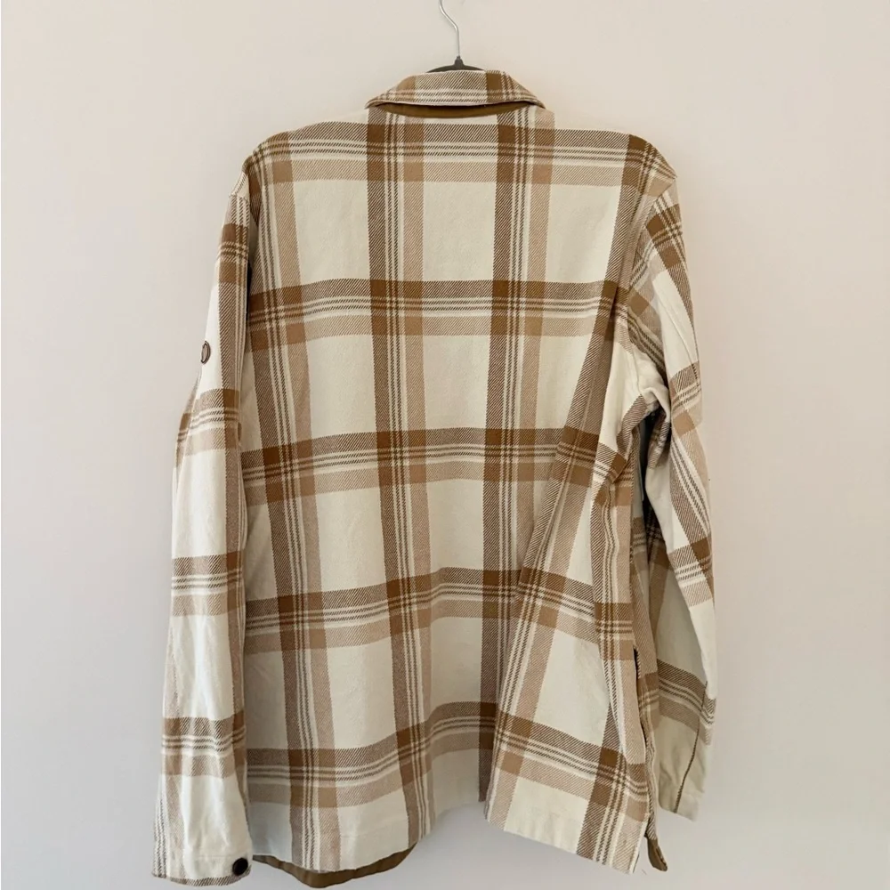 Fjallraven Singi Flannel Beige Plaid Button Down Shirt EUC - Picture 4 of 5